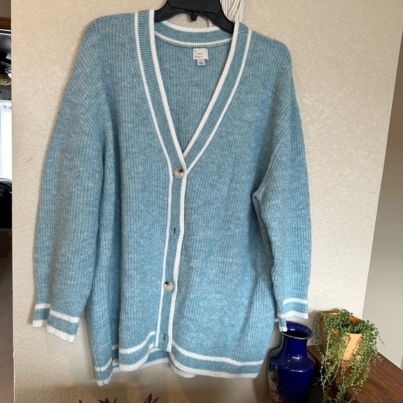a new day Women's Light Blue Cardigan - Size L - Picture 2 of 4